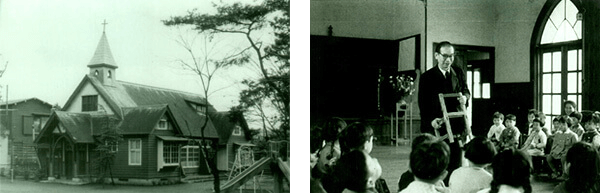 1931年に創設した松沢教会と松沢幼稚園